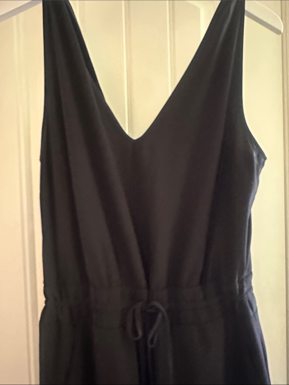 Athleta Black Sleeveless V-Neck Wide-Leg Jumpsuit - Picture 2 of 4